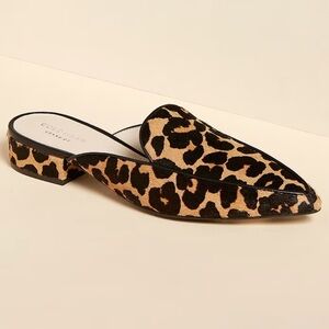 Cole Haan Piper Leopard Print Calf Hair Loafer Mules Size 7.5